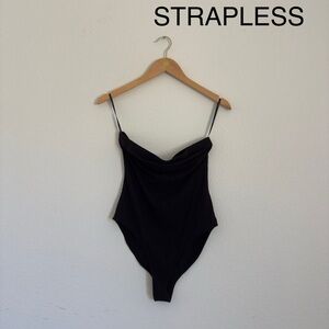 Forever 21 Black Strapless Bodysuit